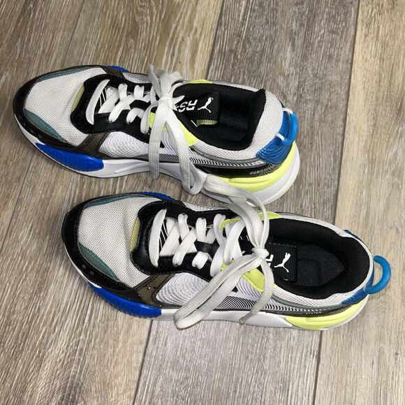 Puma RS-X 8W Jr Kids Youth US Size 5.5C 375894-01 Sneaker Shoes White Blue Black - Picture 6 of 11